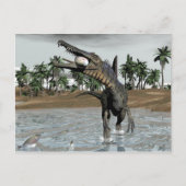 Spinosaurus dinosaur die vis eet - 3D rendering Briefkaart (Voorkant)