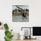 Spinosaurus dinosaur die vis eet - 3D rendering Poster (Thuiskantoor)
