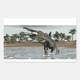 Spinosaurus dinosaur die vis eet - 3D rendering Rechthoekige Sticker
