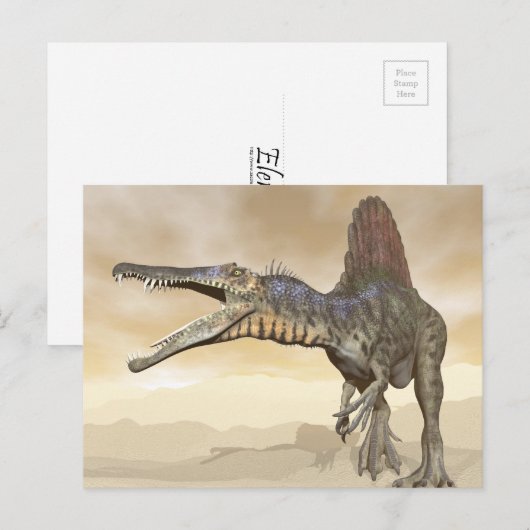 Spinosaurus dinosaur in de woestijn - 3D rendering Briefkaart (Voorkant / Achterkant)