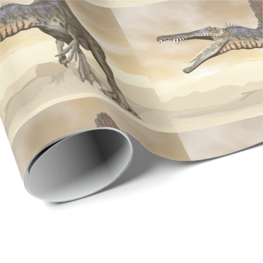 Spinosaurus dinosaur in de woestijn - 3D rendering Cadeaupapier (Rol Hoek)