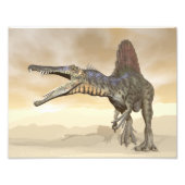 Spinosaurus dinosaur in de woestijn - 3D rendering Foto Afdruk (Voorkant)