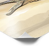 Spinosaurus dinosaur in de woestijn - 3D rendering Foto Afdruk (Hoek)