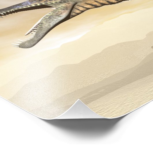 Spinosaurus dinosaur in de woestijn - 3D rendering Foto Afdruk (Hoek)