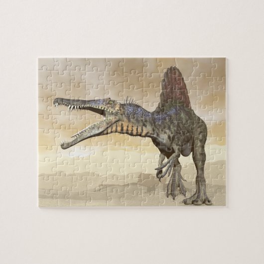 Spinosaurus dinosaur in de woestijn - 3D rendering Legpuzzel (Horizontaal)