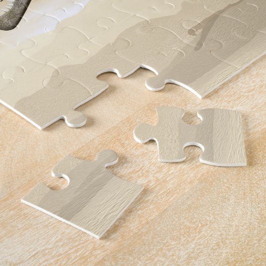 Spinosaurus dinosaur in de woestijn - 3D rendering Legpuzzel (Zijkant)