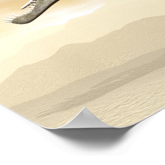 Spinosaurus dinosaur in de woestijn - 3D rendering Poster (Hoek)