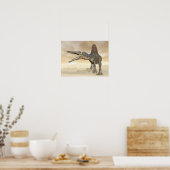 Spinosaurus dinosaur in de woestijn - 3D rendering Poster (Keuken)