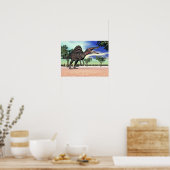 Spinosaurus dinosaur in de woestijn - 3D rendering Poster (Keuken)