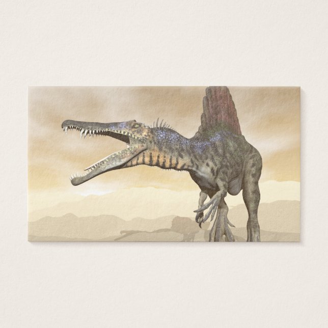 Spinosaurus dinosaur in de woestijn - 3D rendering Visitekaartje (Voorkant)