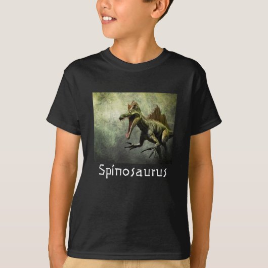 Spinosaurus Dinosaur in Primeval Forest T-Shirt (Voorkant)