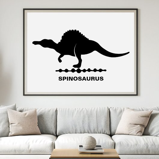Spinosaurus Dinosaur Silhouet Poster