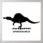 Spinosaurus Dinosaur Silhouette Poster (Voorkant)