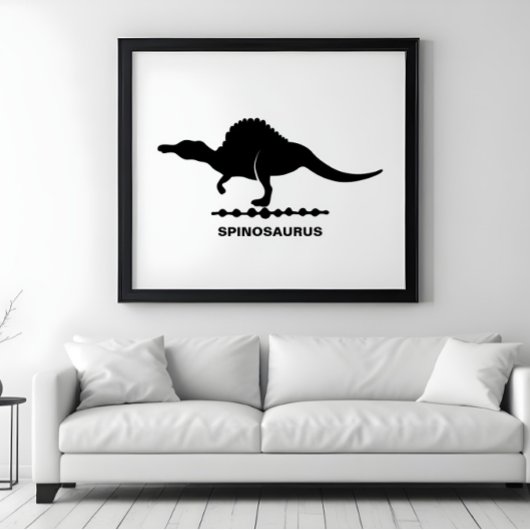 Spinosaurus Dinosaur Silhouette Poster
