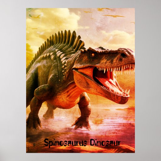 Spinosaurus Dinosaur Vivid Bedroom Wall Poster (Voorkant)