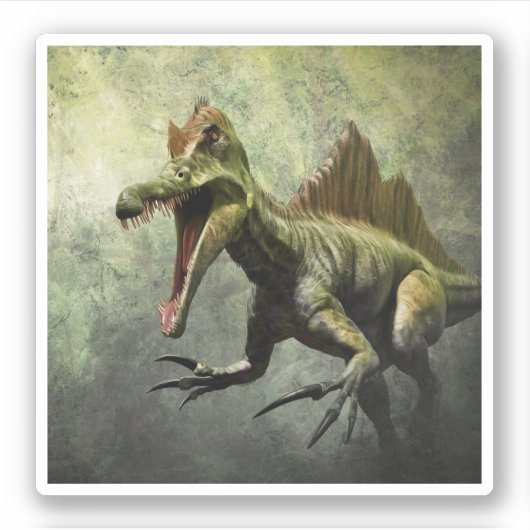 Spinosaurus dinosauriër in oerbos sticker (Voorkant)