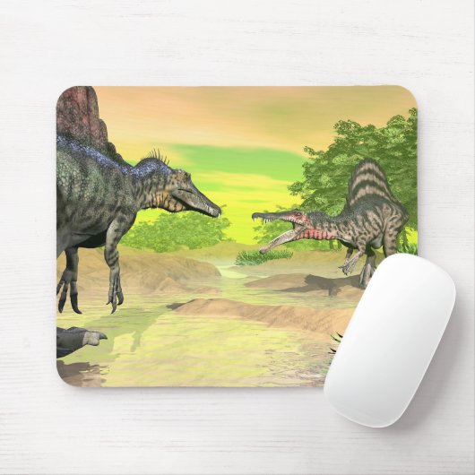 Spinosaurus dinosaurus gevecht - 3D rendering Muismat (Met muis)