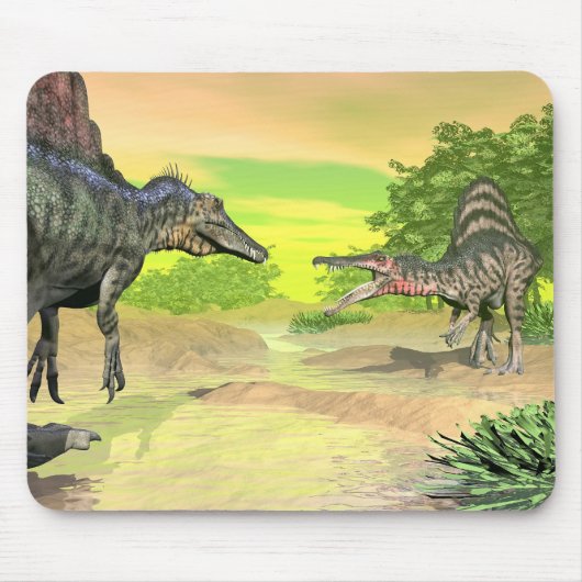 Spinosaurus dinosaurus gevecht - 3D rendering Muismat (Voorkant)