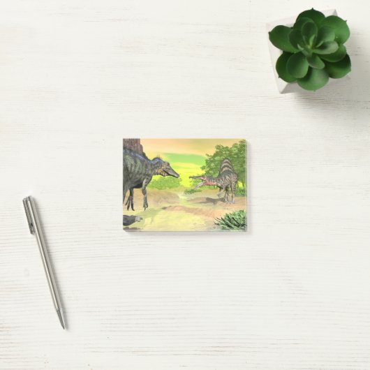 Spinosaurus dinosaurus gevecht - 3D rendering Post-it® Notes (Kantoor)