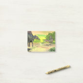 Spinosaurus dinosaurus gevecht - 3D rendering Post-it® Notes (Op bureau)