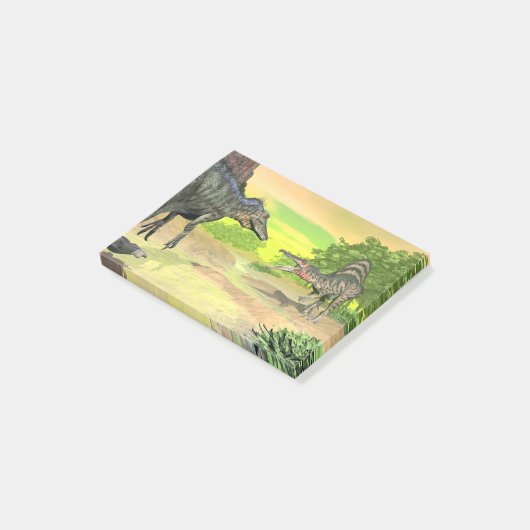 Spinosaurus dinosaurus gevecht - 3D rendering Post-it® Notes (Schuin)