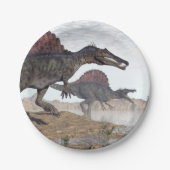 Spinosaurus dinosaurus in woestijn - 3D rendering Papieren Bordje (Voorkant)