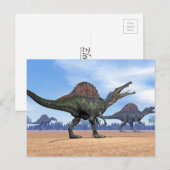 Spinosaurus dinosaurus wandeling - 3D rendering Briefkaart (Voorkant / Achterkant)
