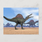 Spinosaurus dinosaurus wandeling - 3D rendering Briefkaart (Voorkant)