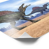 Spinosaurus dinosaurus wandeling - 3D rendering Foto Afdruk (Hoek)
