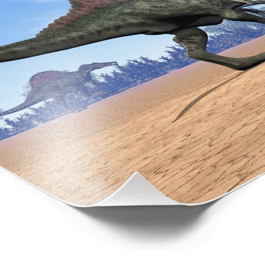 Spinosaurus dinosaurus wandeling - 3D rendering Foto Afdruk (Hoek)