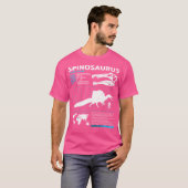 Spinosaurus Fact Sheet Dinosaurus Feiten T-shirt (Voorkant volledig)