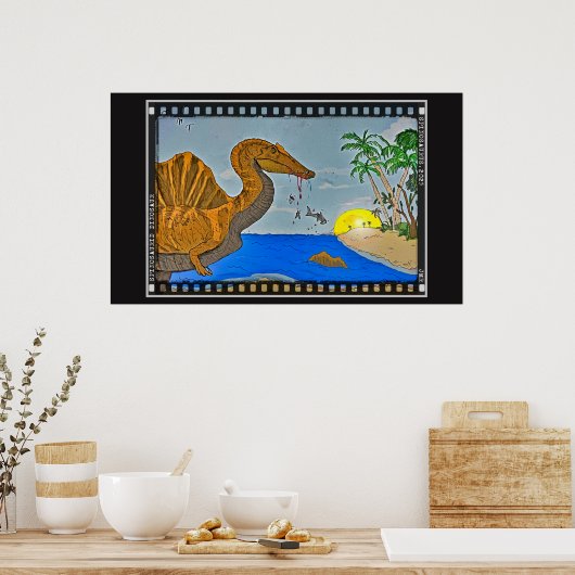 Spinosaurus Film Reel Dinosaur Archival Poster (Keuken)