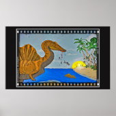 Spinosaurus Film Reel Dinosaur Archival Poster (Voorkant)