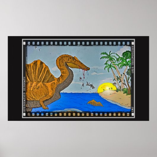 Spinosaurus Film Reel Dinosaur Archival Poster (Voorkant)