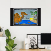 Spinosaurus Film Reel Dinosaur Archival Poster (Thuiskantoor)