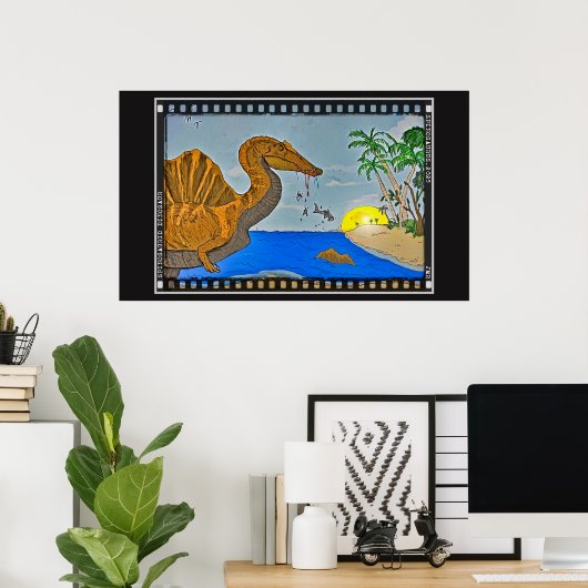 Spinosaurus Film Reel Dinosaur Archival Poster (Thuiskantoor)