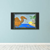 Spinosaurus Film Reel Dinosaur Canvas Print (Insitu (Houten vloer))