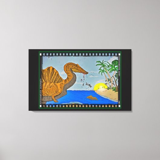 Spinosaurus Film Reel Dinosaur Canvas Print (Voorkant)
