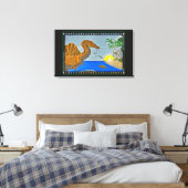 Spinosaurus Film Reel Dinosaur Canvas Print (Insitu (Slaapkamer))