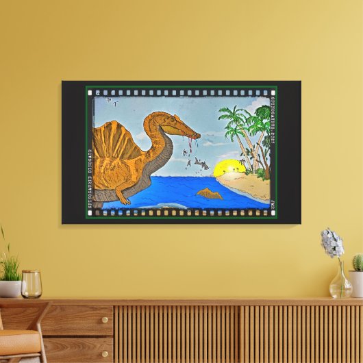 Spinosaurus Film Reel Dinosaur Canvas Print (Insitu (Woonkamer))