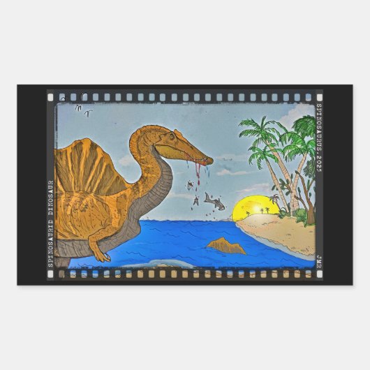 Spinosaurus Film Reel Dinosaur Sticker (Voorkant)