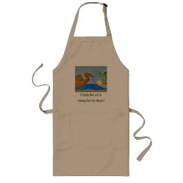 Spinosaurus Fish for Dinner apron Dinosaur Chef  Lang Schort