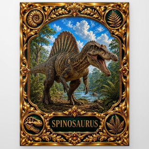 Spinosaurus, met juwelen versierde erfstuk kunst briefkaart