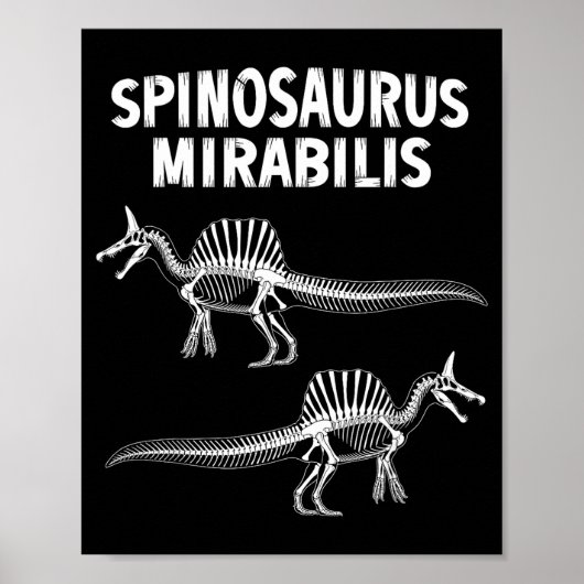 Spinosaurus mirabilis nieuwe dinosaurusfossiel poster (Voorkant)