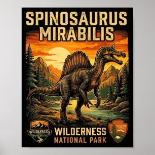 Spinosaurus mirabilis nieuwe prehistorische dinosa poster