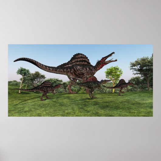Spinosaurus Moeder Afdrukken Poster (Voorkant)