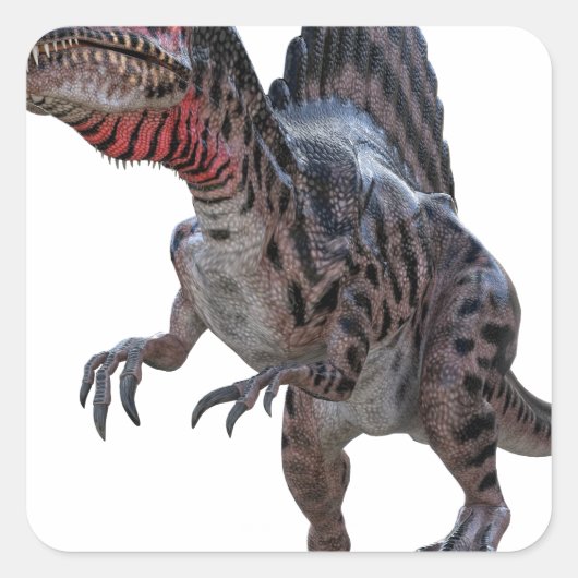 Spinosaurus onderweg vierkante sticker (Voorkant)