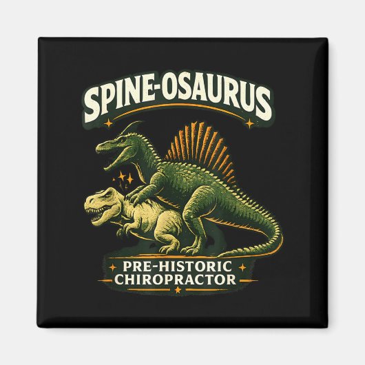Spinosaurus prehistorische chiropractor grappig magneet (Voorkant)