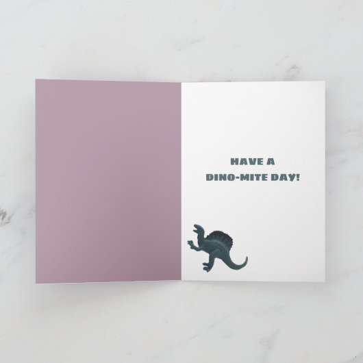 Spinosaurus Speelgoed Dinosaur Aangepaste Verjaard Kaart (Binnen)
