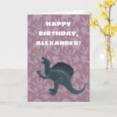 Spinosaurus Speelgoed Dinosaur Aangepaste Verjaard Kaart (Gele Bloem)